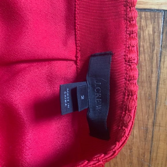 J Crew Red Tassel Skirt, Like New - Picture 3 of 4